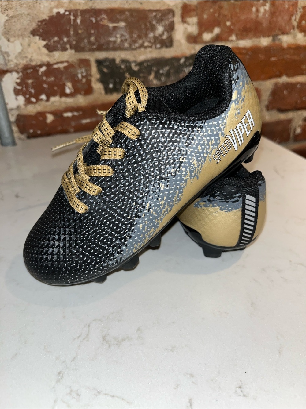 DSG Kids Black & Gold Speed Viper Soccer Cleats